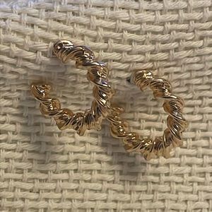 Fun Twist Gold-tone Hoops